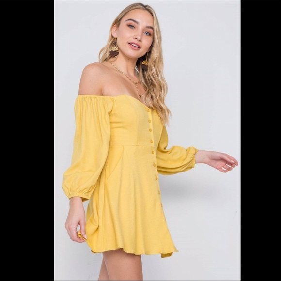 ❌SOLD OUT❌ Off The Shoulder Boho Mini Dress - Picture 5 of 6